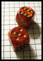 Dice : Dice - 6D Pipped - Red Chessex Scarab Scarlet with Gold - Ebay Sept 2010